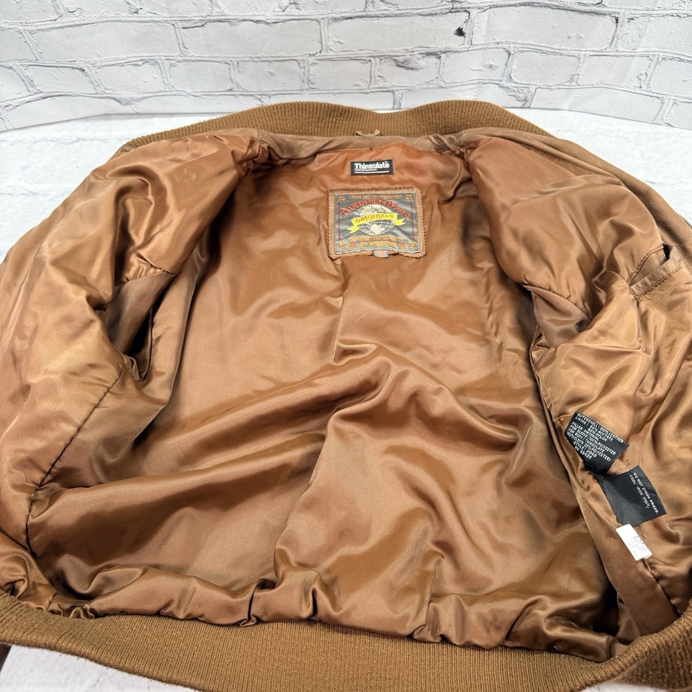 Wilsons‎ Adventure Bound Originals Brown Soft Leather Bomber Jacket Men's XL - Picture 6 of 16